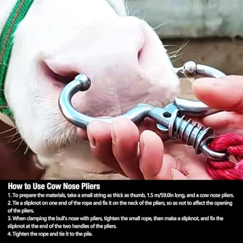 Qpets® Cattle Nose Ring No-Piercing Bull Clip-on Stainless Steel Detachable Cows 3 PCS Qpets® Cattle Nose Ring No-Piercing Bull Clip-on Stainless Steel Detachable Cows 3 PCS
